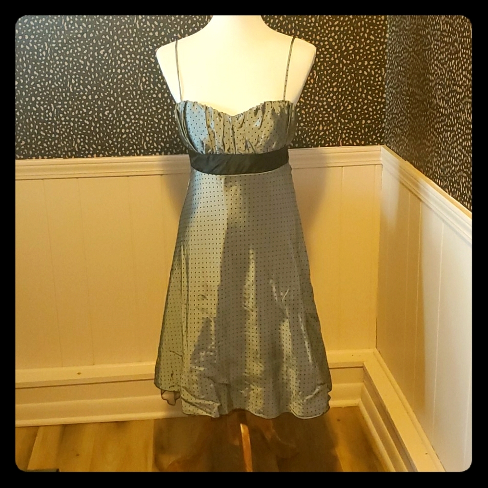 Silver and Black Polka-Dot Dress